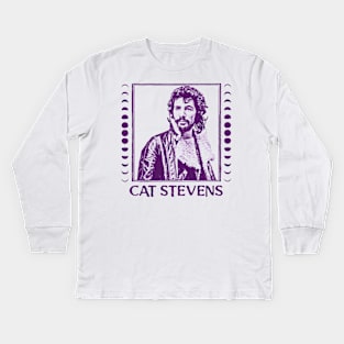 Cat Stevens /// Retro Fan Artwork Design Kids Long Sleeve T-Shirt